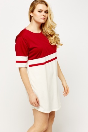 red long t shirt dress