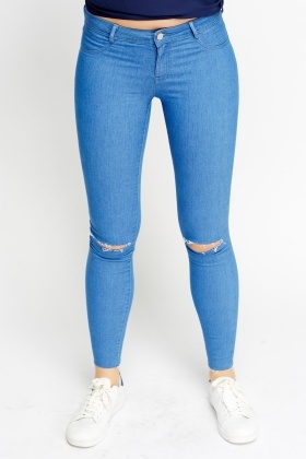 ankle ripped jeans womens