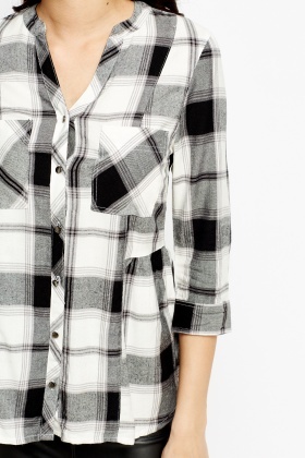 peplum check shirt