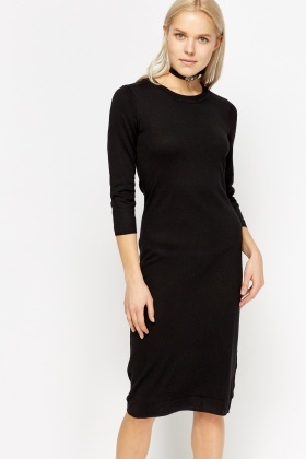 black long jumper dress