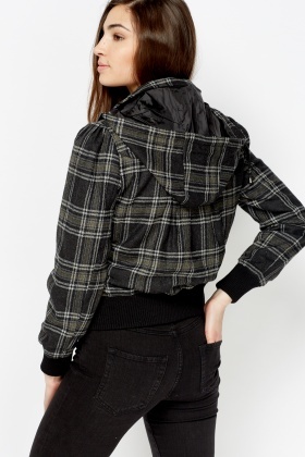 hooded cropped jacket