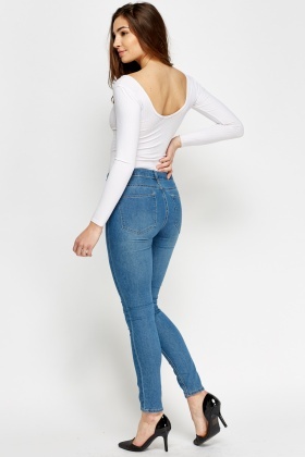 High Waisted Skinny Denim Jeans - Just $7