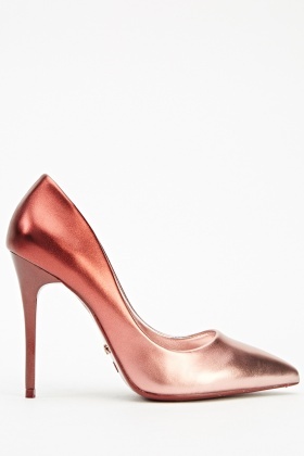 High Heel Metallic Court Shoes - Just $6