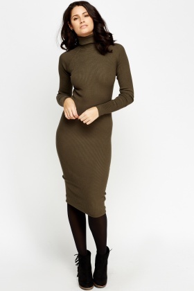 ribbed midi dress