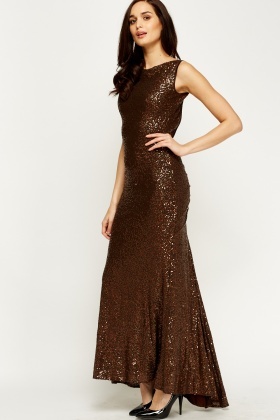 chocolate brown sequin dress