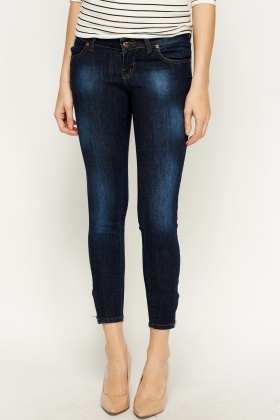 dark denim cropped jeans