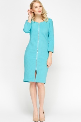 Ribbed Zip Front Dress - Just $7