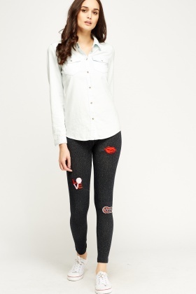 Charcoal Badge Jeggings