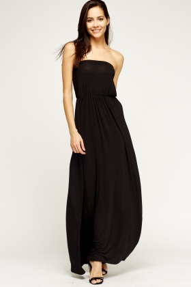 bandeau black maxi dress