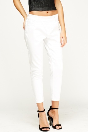 white tailored trousers