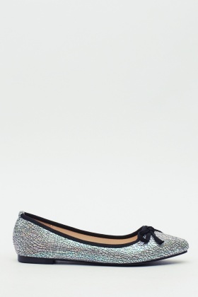 holographic ballet flats