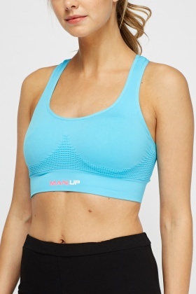 neon blue sports bra