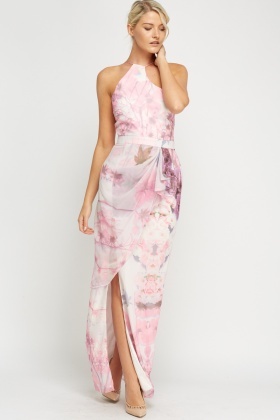 halter neck floral dress