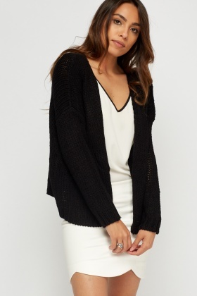 Open Front Knitted Cardigan