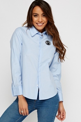 Badged Blue Shirt