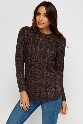 Speckled Woven Knitted Jumper