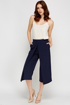 Wrap Overlay Navy Culottes