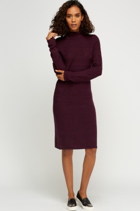 Turtle Neck Knitted Dress