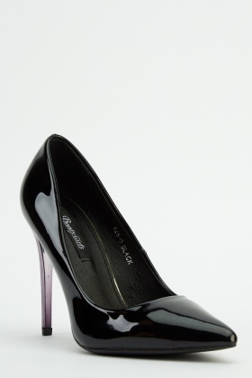 metallic court heels