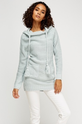 knitted hooded jumper