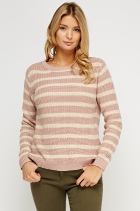 Ribbed Stripe Knitted Jumper
