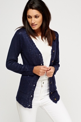 Sequin Button Up Cardigan