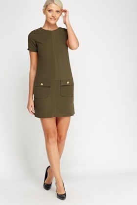 Pocket Front Basic Dress