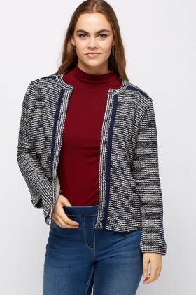 Open Front Speckle Blazer