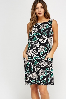 Flower Printed Shift Dress