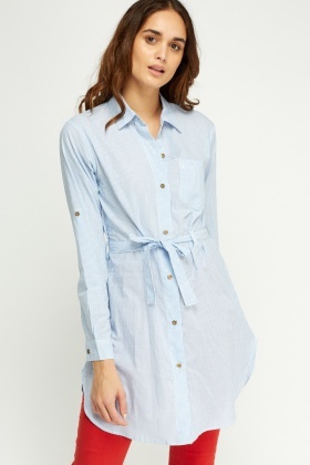 Long Pinstripe Casual Shirt