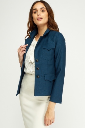 Textured Multi Pocket Blazer