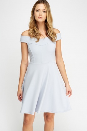 Off Shoulder Swing Skater Dress