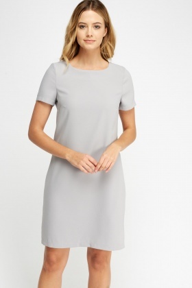 Short Sleeve Basic Shift Dress