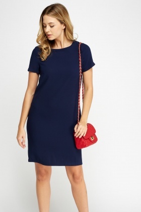 Short Sleeve Basic Shift Dress