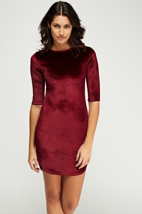 Velveteen Bodycon Mini Dress