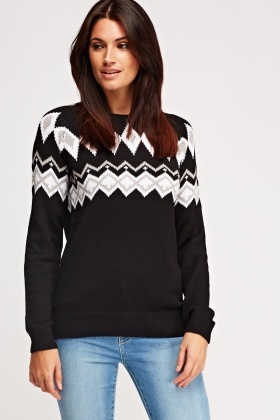 Contrast Knitted Jumper