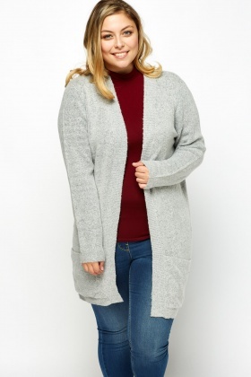 Longline Speckled Knitted Cardigan