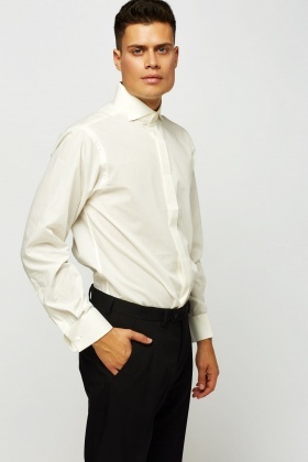 mens ivory shirt and tie