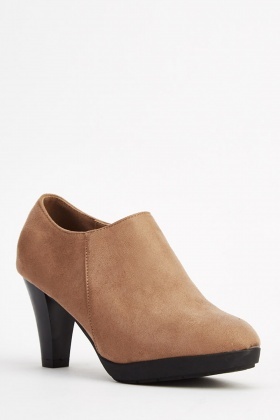 Suedette Heeled Ankle Boots