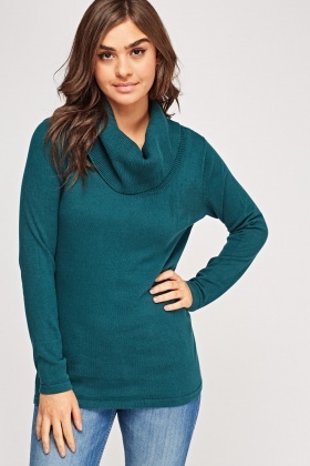 Cowl Neck Knitted Jumper