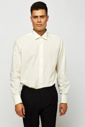 mens ivory shirt and tie