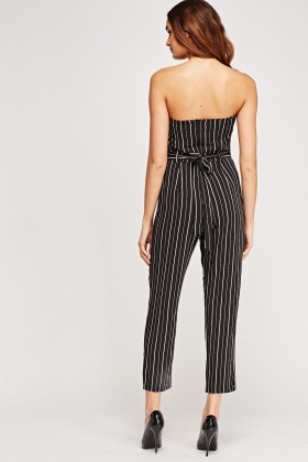 striped fitted jumpsuit