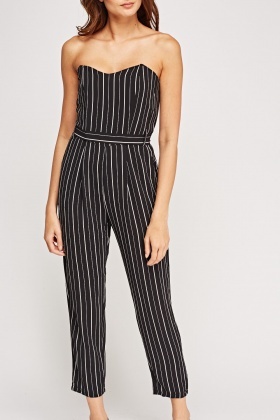 striped fitted jumpsuit