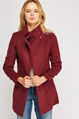 Burgundy Fitted Coat