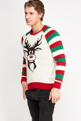 reindeer print sweater