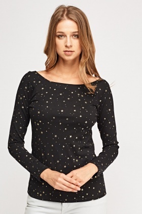 Embellished Star Long Sleeve Top