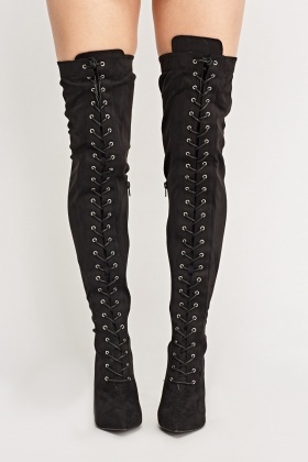 lace up over the knee boots