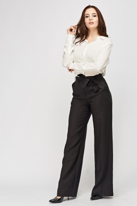 black wide leg trousers