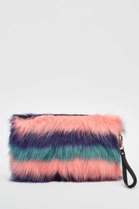 pink fur clutch