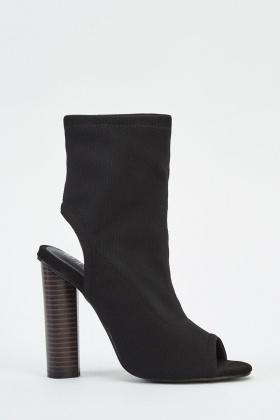 peep toe heeled boots